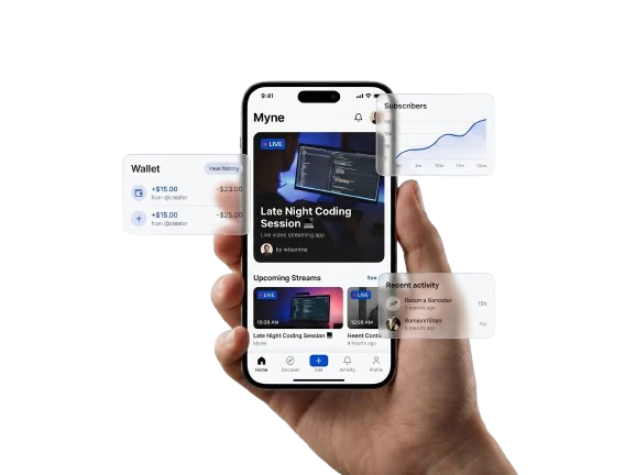 Myne application dashboard mockup